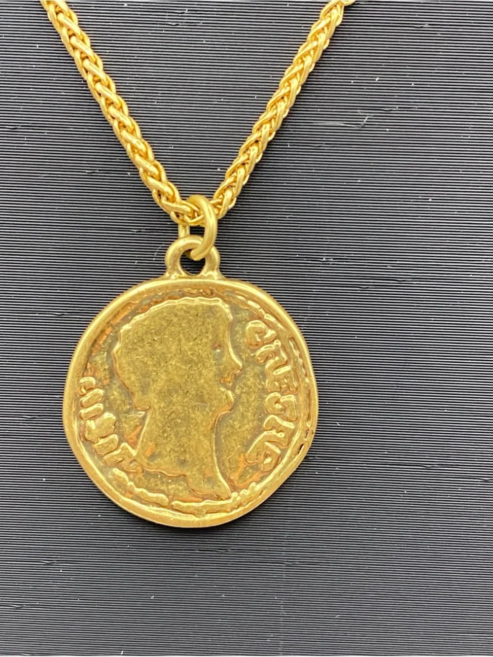J.Crew Gold-Plated Celestial Sun & Stamped Coin Medallion Pendant Necklace
